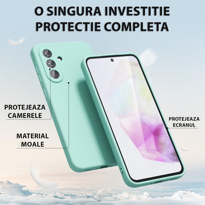 Калъф за Samsung Galaxy A56 Daden® Silicone Soft, Ultra Slim, Enhanced Protection, Microfiber Interior, Mint Green