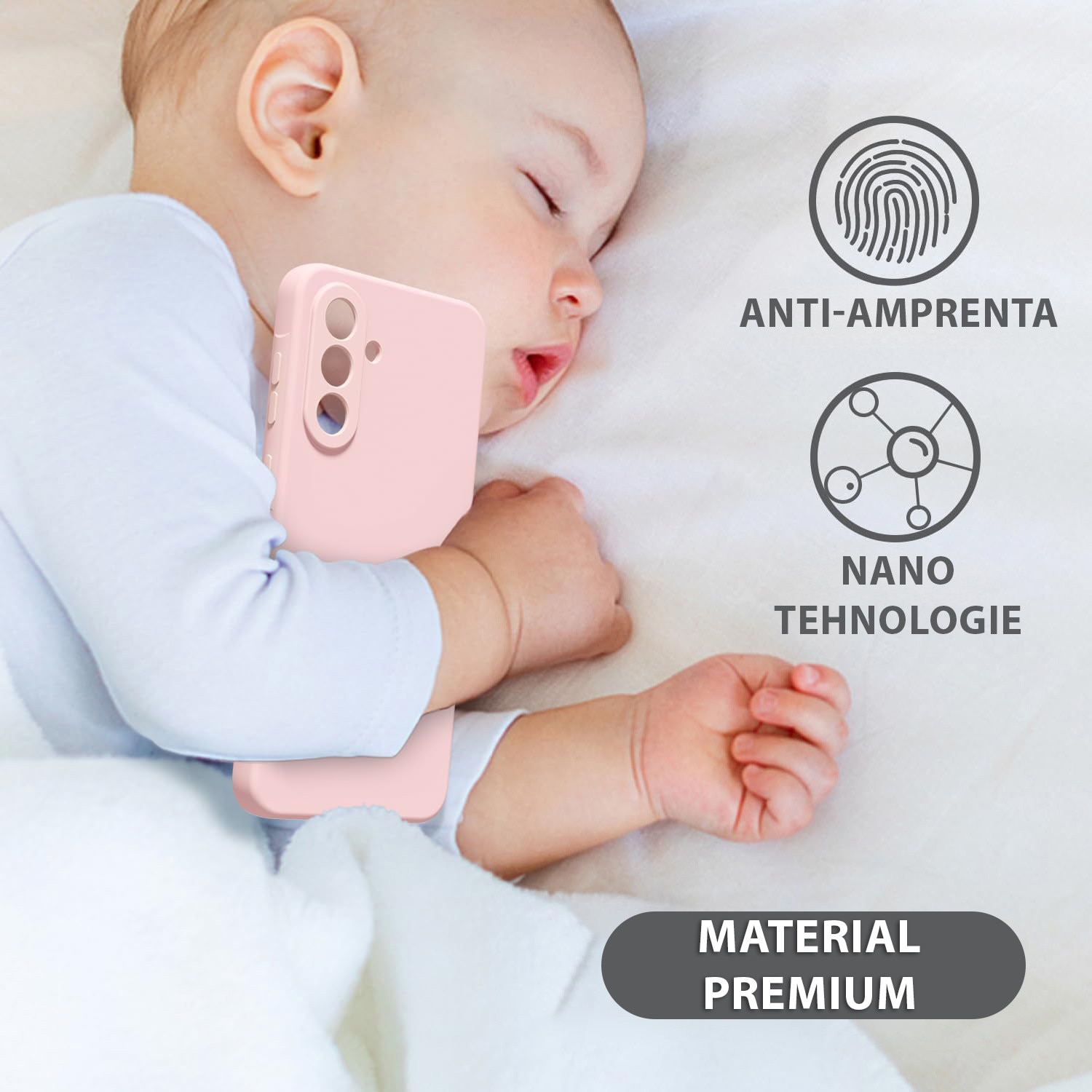 Husa pentru Samsung Galaxy A26 Daden® Silicon Soft, Ultra Slim, Protectie sporita, Interior de microfibra, Roz