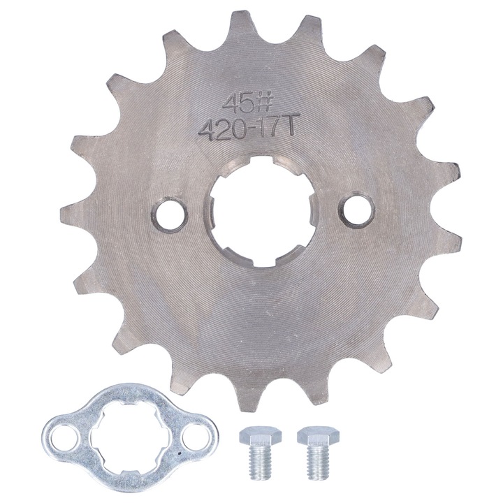 Pinion fata 420 17T din otel inoxidabil pentru ATV-uri si Pit Bikes 110cc 125cc 150cc