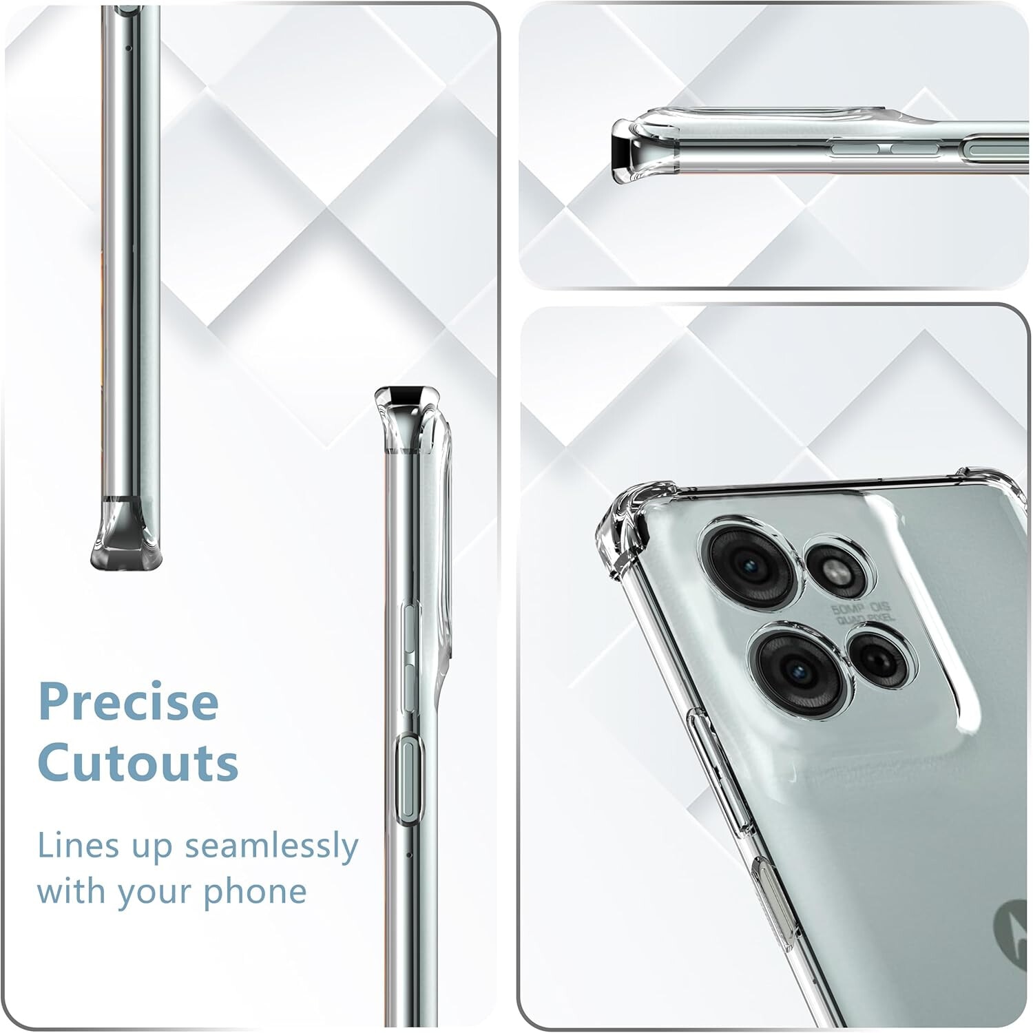 BestCase® Husa Pentru Motorola G75, Anti Shock 1.5MM, Protectie camera si ecran, Transparent