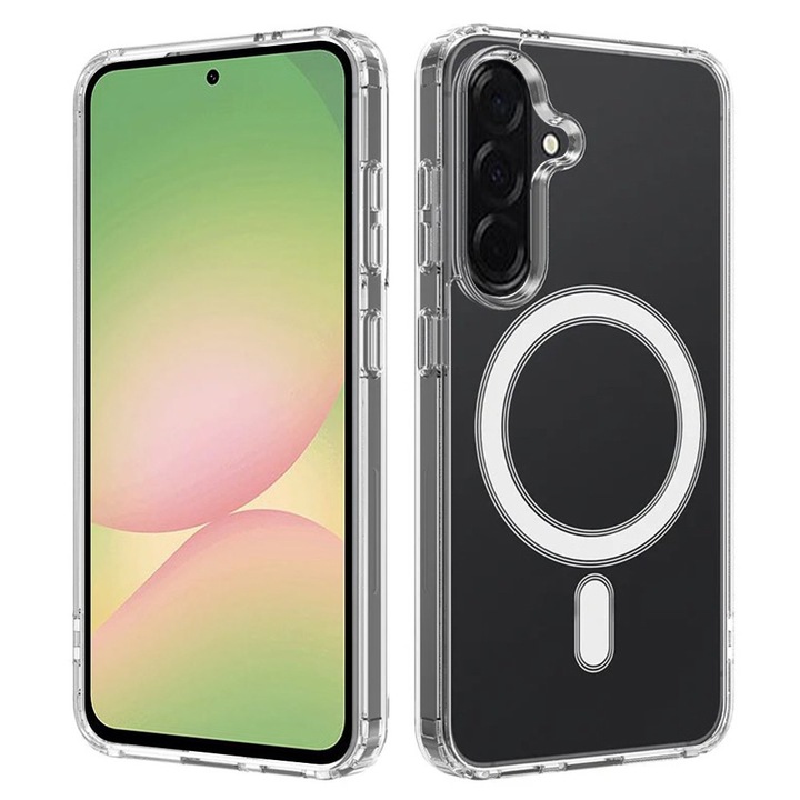 Калъф за Samsung Galaxy A56 5G Ultra Daden® MagSafe, прозрачен калъф, магнитна приставка, удароустойчив, прозрачен