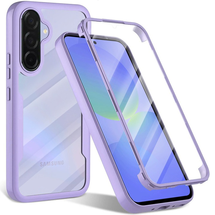 Husa pentru Samsung Galaxy A56 5G DaDen® ColorVerse 360, Antisoc, Protectie completa spate-ecran, Mov