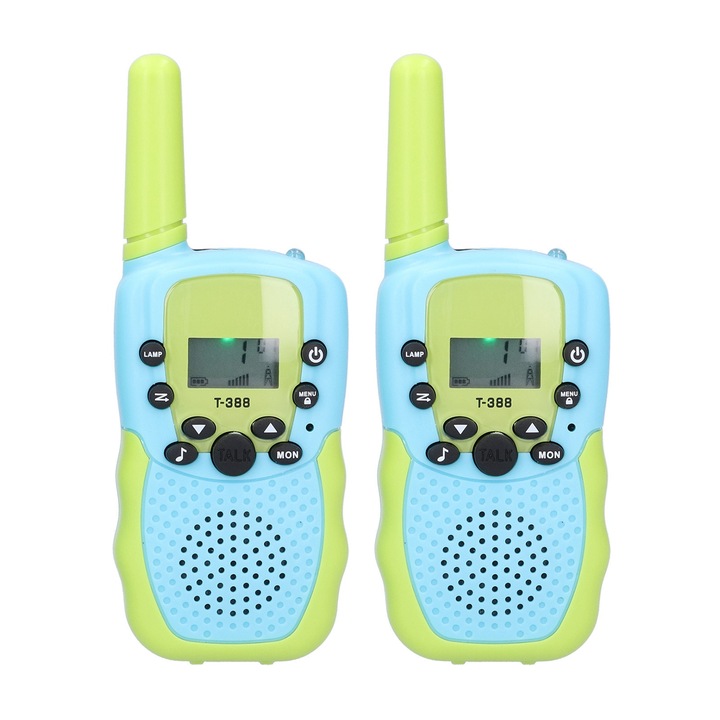 Mini walkie talkie Enforose szett, 2 db, USB töltés, vezeték nélküli rádió, gyerekjáték, zöld