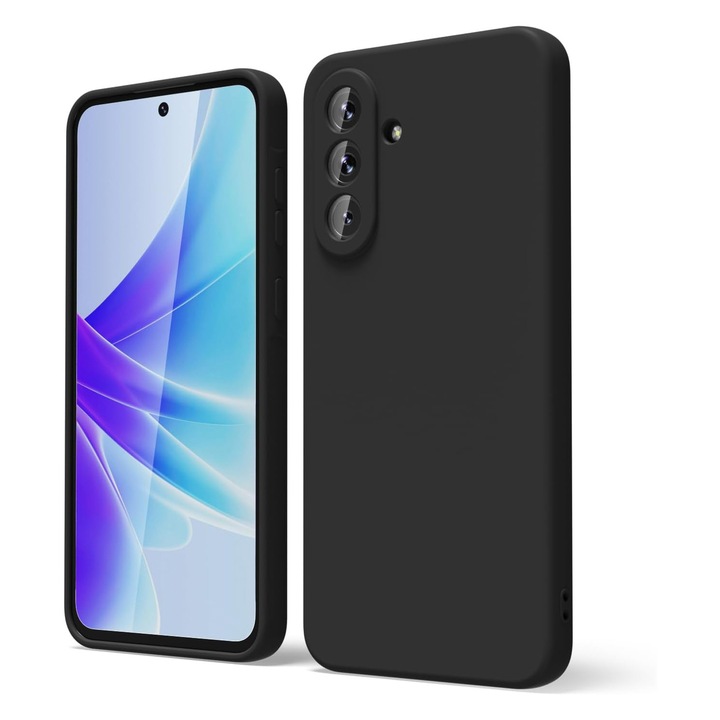 Калъф за Samsung Galaxy A56 Daden® мек силикон, ултра тънък, подобрена защита, вътрешност от микрофибър, черен
