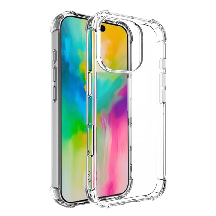 Apple Iphone 16 Pro-val kompatibilis tok, szilikon ütésálló, átlátszó, atlas