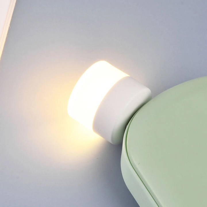 Veioze USB ZYBLSSBB set 2 bucati lumina calda si alba 25x37mm