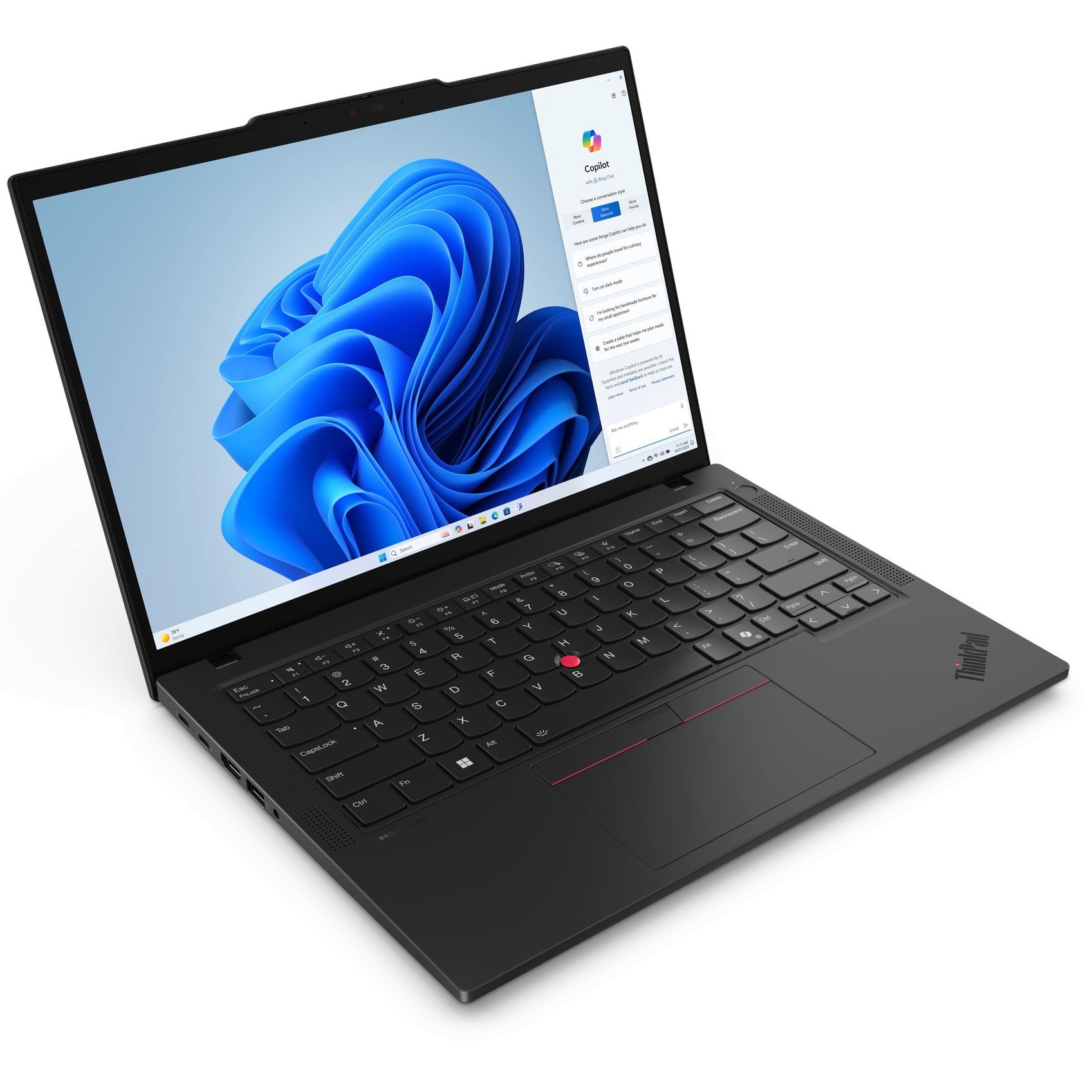 Laptop Lenovo ThinkPad T14 Gen 5 (Intel), 14" FHD IPS 500nits Touch Screen, Intel Core Ultra 5 135U 12-core, 24 GB DDR5, 512 GB SSD m2 PCIe, Intel Graphics, Windows 11 Pro, 1.38 kg. Black