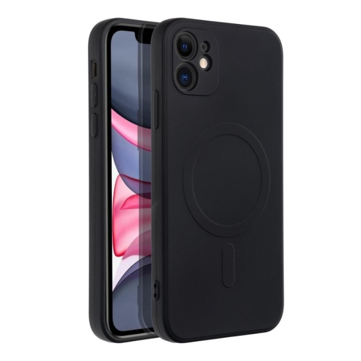 Husa compatibila cu Iphone 11, MagSafe, cu protectie de camera, Negru