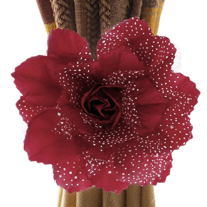 Accesorii perdea YANYXR, floare bujor, 50x17cm, roz