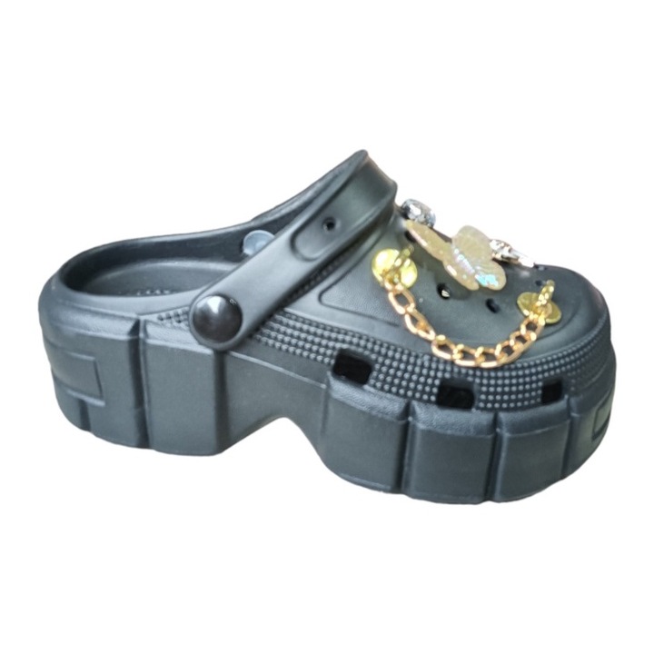 Детски чехли със свалящи се аксесоари, Черен