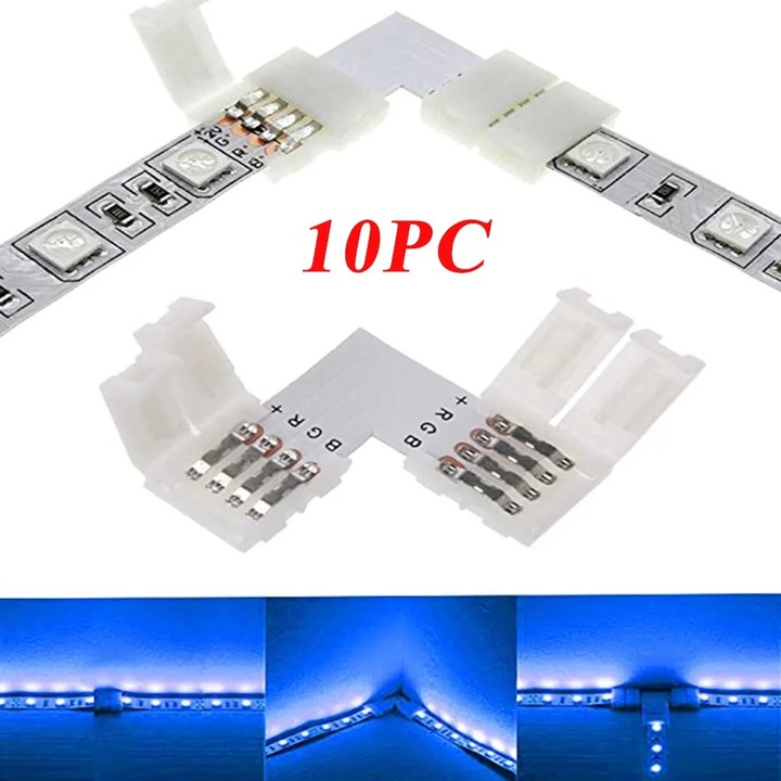YANYXR L LED csatlakozó 10mm fehér 10 db