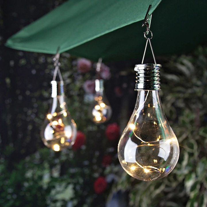 Соларна лампа, 5 LED, многоцветна, 7.5x15 см