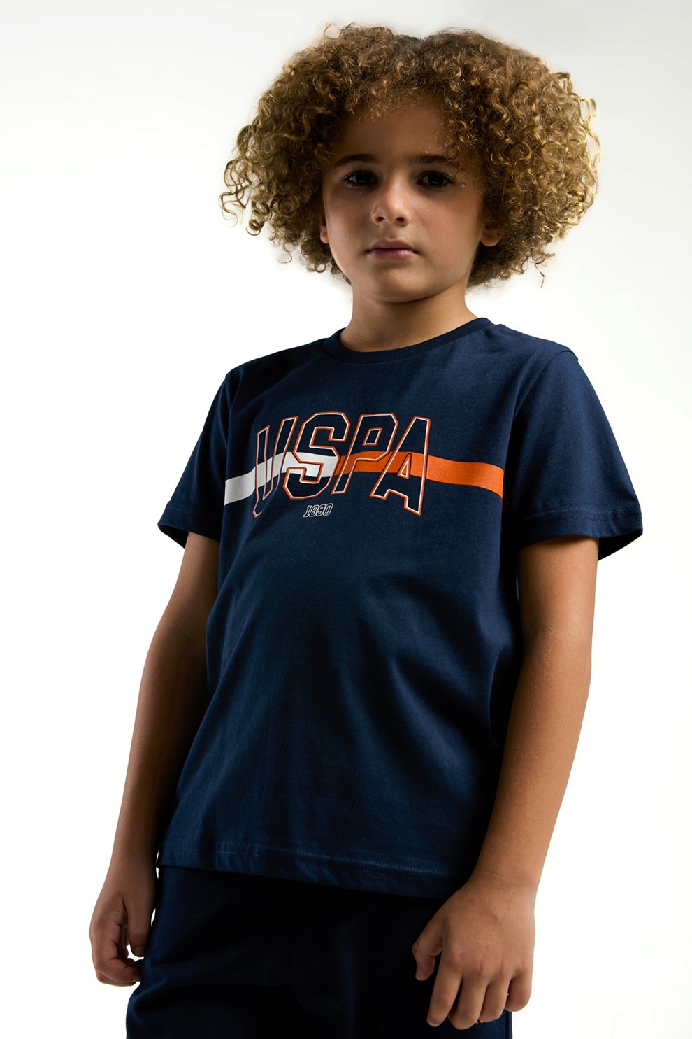 U.S. Polo Assn., Set de tricou cu imprimeu logo si pantaloni scurti - 2 Piese, Albastru ultramarin, 134-140 CM