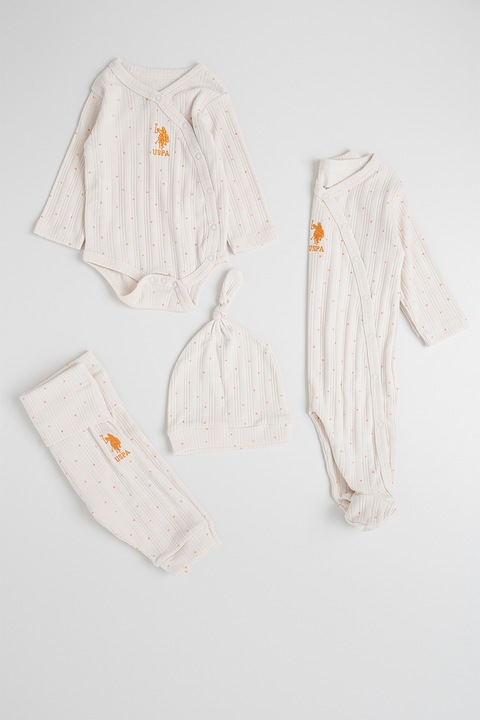 U.S. Polo Assn., Комплект - 4 части, Слонова кост/Персийски портокал, 50-56 CM