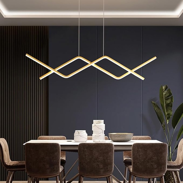 JIJU LED полилей златист минималистичен с 2.4G wifi дистанционно управление светлина/студено/топло/неутрално регулируем интензитет