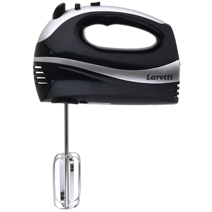 Ръчен миксер Laretti LR-MX0133, 300W, 5 скорости + Turbo функция, Бутон за премахване на аксесоари, Аксесоари: куки за тесто, шпатула