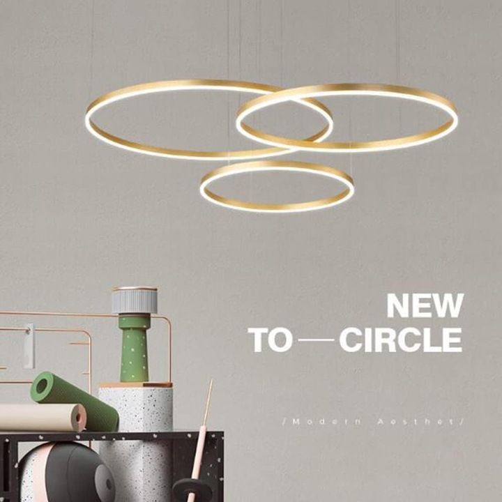 Lustra LED JIJU® Gold cu Telecomanda wifi 2.4G lumina/rece/calda/neutra intensitate reglabila