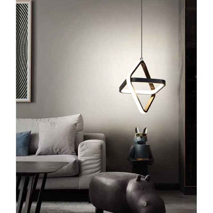 LED таванна лампа JIJU® LED топла неутрална студена светлина 26W, Черна