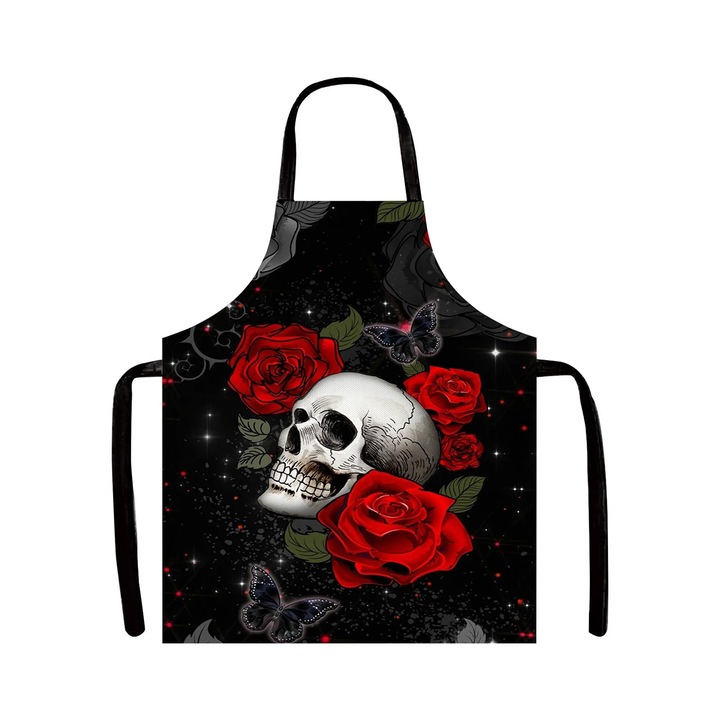 Sort de bucatarie ZYBLSSBB Halloween negru 75x65cm craniu decorativ