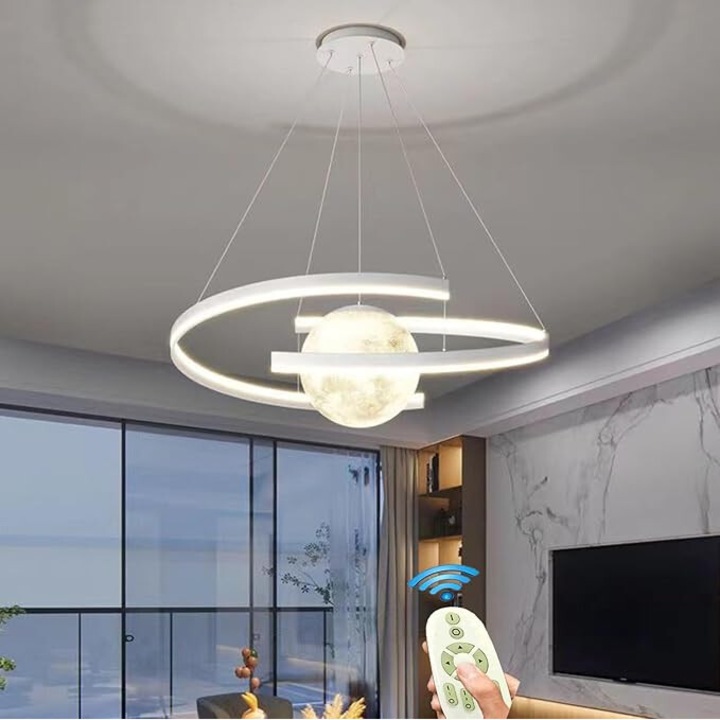 SUEVA® LED полилей с 2.4G WiFi дистанционно Черна светлина/студено/топло/неутрално регулируем интензитет, G4133 WT