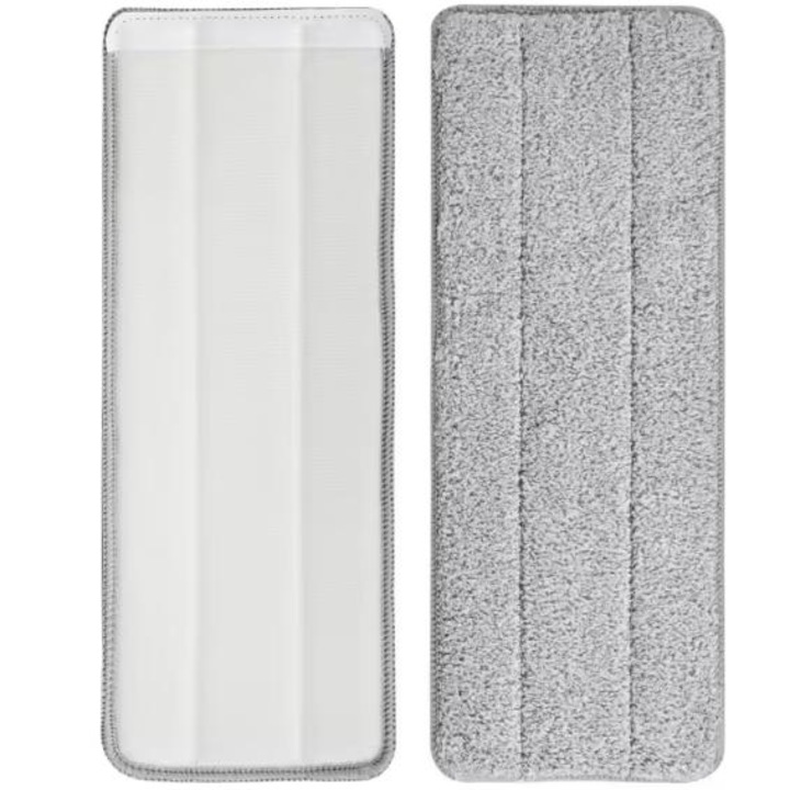 Set 3 Rezerva mop din microfibra, 33x11 cm, gri