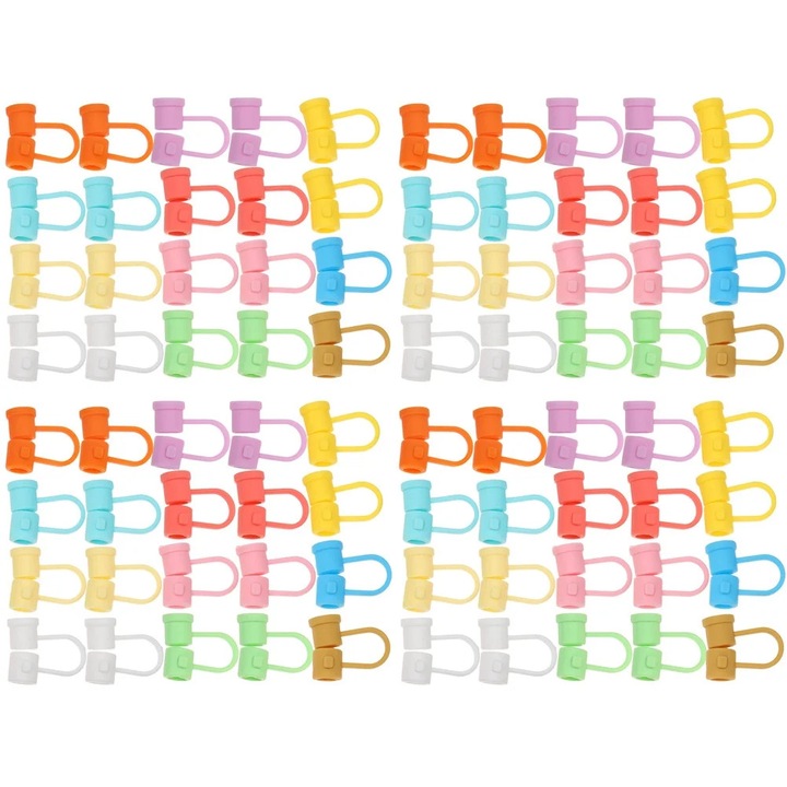 Capace paie silicon multicolor set 50 buc 3x1.2x0.4cm reutilizabile
