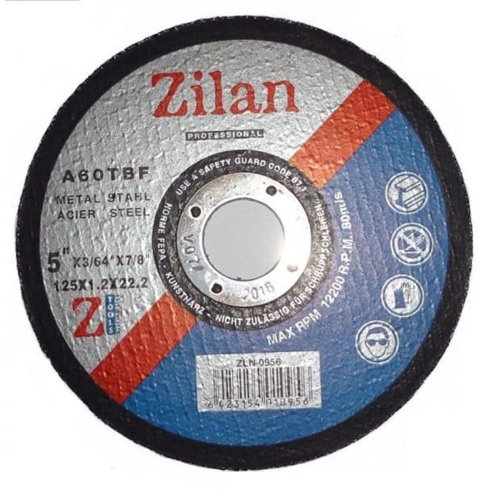 Fémvágó tárcsa 125x1, 2x22, 2 mm / ZLN 0956