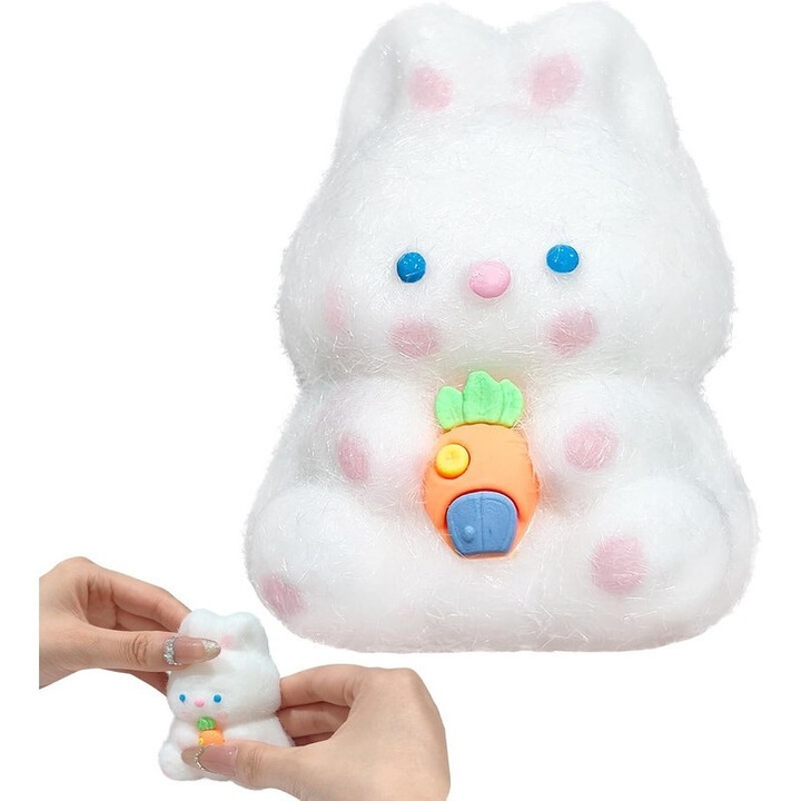 Joyo Jucarie interactiva, Taba Squishies Iepure Paste din Silicone Moale | Jucarie Anti-Stres cu Squeeze Pufos & Design 3D | Cadou Cos Paste & Terapie Tactila pentru Copii/Adulti