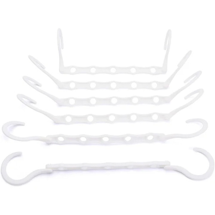 Set 6 umerase pentru haine, organizator, alb, 41x6.8cm