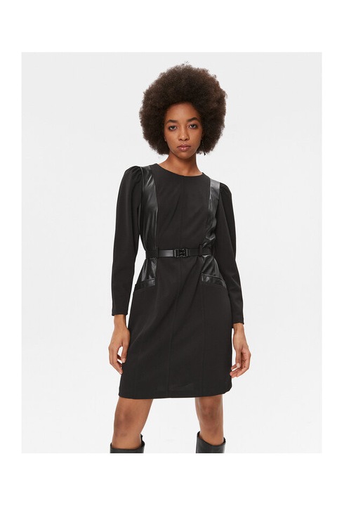 Női ruha, Dkny, 303206772, Poliészter/Újrahasznosított poliészter, Fekete, Fekete