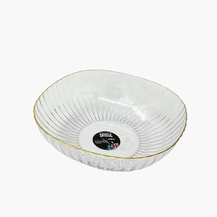 Bol cu un Singur Strat, Leski, pentru Fructe, Legume, Snacks, 22.4x9 cm, Transparent