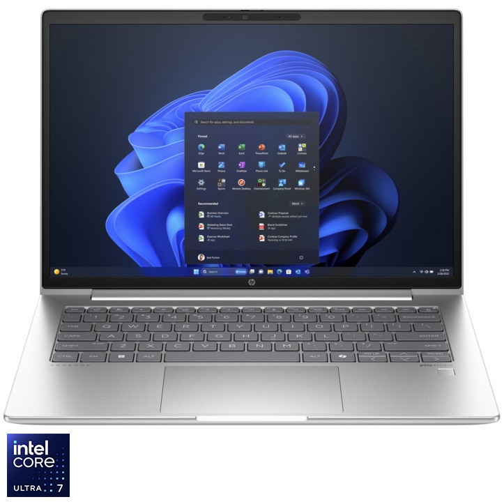 Laptop HP ProBook 440 G11 cu procesor Intel® Core™ Ultra 7 155U pana la 4.8GHz, 14", WUXGA, IPS, 16GB DDR5 RAM, 512GB SSD, Intel® Graphics, Windows 11 Pro, Pike silver