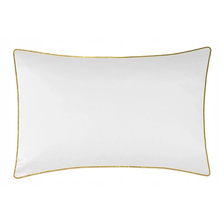 MARO HOME párnahuzat, fehér arany levéllel, 50x60cm, pamutszatén, hipoallergén