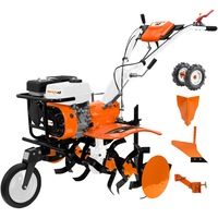 Motocultor pe benzina Ruris Bravo 22, putere maxima 8.5 CP, 208 CC, 4 timpi, 2+1 viteze, 560 - 1000 mm latime lucru, 150 - 340 mm adancime lucru, rezervor 3.6 l , include: roata transport + roti cauciuc 4.00-8 + freze + rarita + plug + adaptor