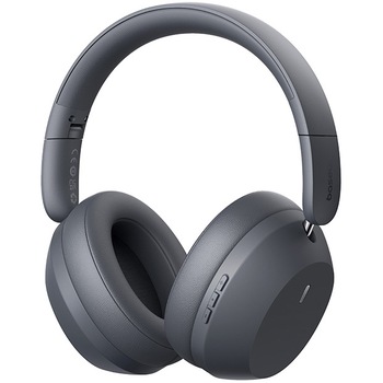 Casti Over-Ear Baseus Bass 35 Max, Wireless, Bluetooth, 3D Surround, Autonomie 50 ore, Gri