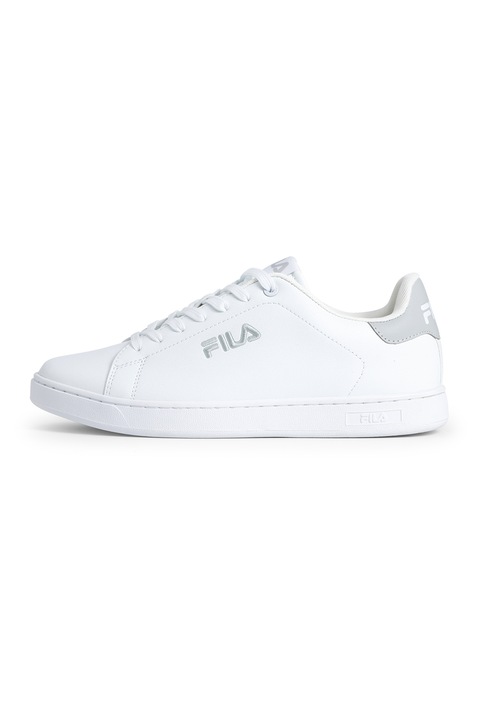Fila, Pantofi sport cu broderie logo, Alb/Gri deschis