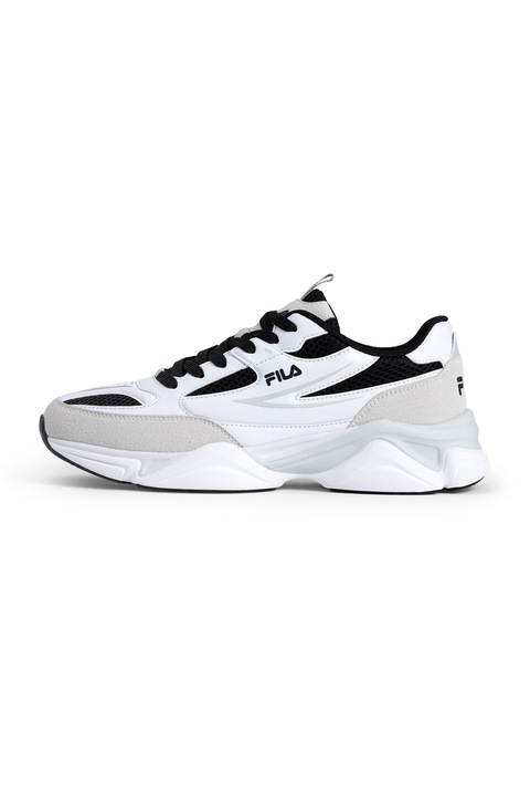 Fila, Pantofi sport wedge cu insertii din plasa Recade, Negru/Gri deschis/Alb murdar