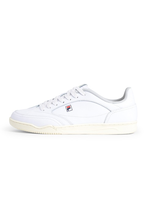 Fila, Pantofi sport din piele cu detaliu logo Slantshot L, Alb murdar