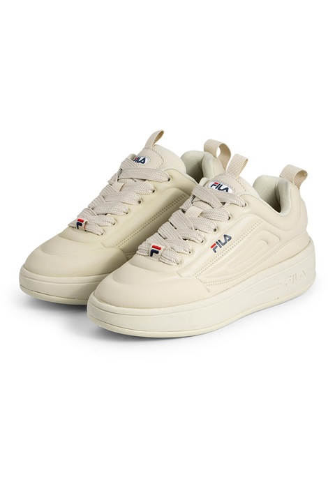 Fila, Pantofi sport flatform din piele ecologica cu logo Superbubble, Bej