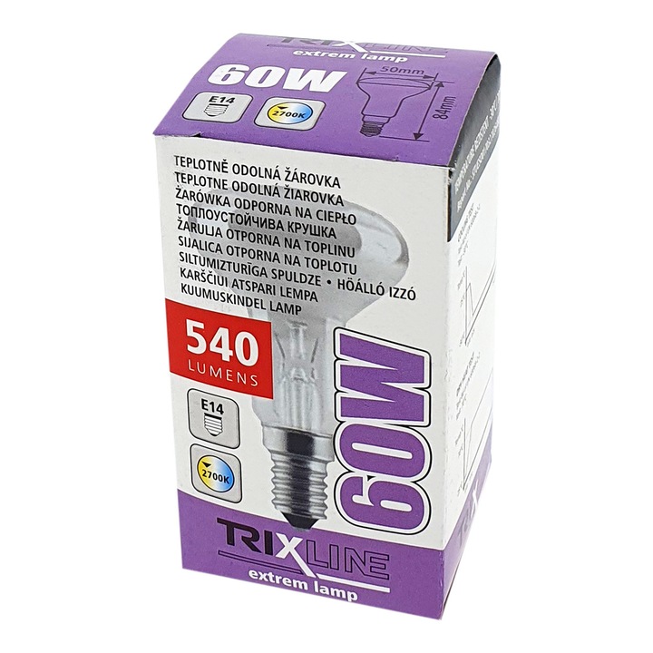 Trixline 60W R50 E14 hagyományos izzó 10 darab