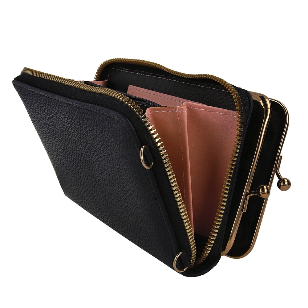 Husa Universala 2 in 1 compatibila Cubot, OPTIM SOLUTION, Eleganta, Geanta Telefon, Stylish, Husa Detasabila pentru Telefon, Portofel pentru Card, Bani, Monede, Diverse Ocazii, Tinute, Piele Ecologica Premium, Design Modern, Buzunar Fermoar, Negru