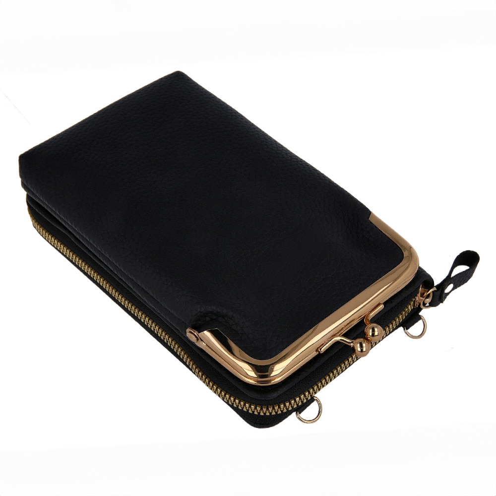 Husa Universala 2 in 1 compatibila Cubot, OPTIM SOLUTION, Eleganta, Geanta Telefon, Stylish, Husa Detasabila pentru Telefon, Portofel pentru Card, Bani, Monede, Diverse Ocazii, Tinute, Piele Ecologica Premium, Design Modern, Buzunar Fermoar, Negru