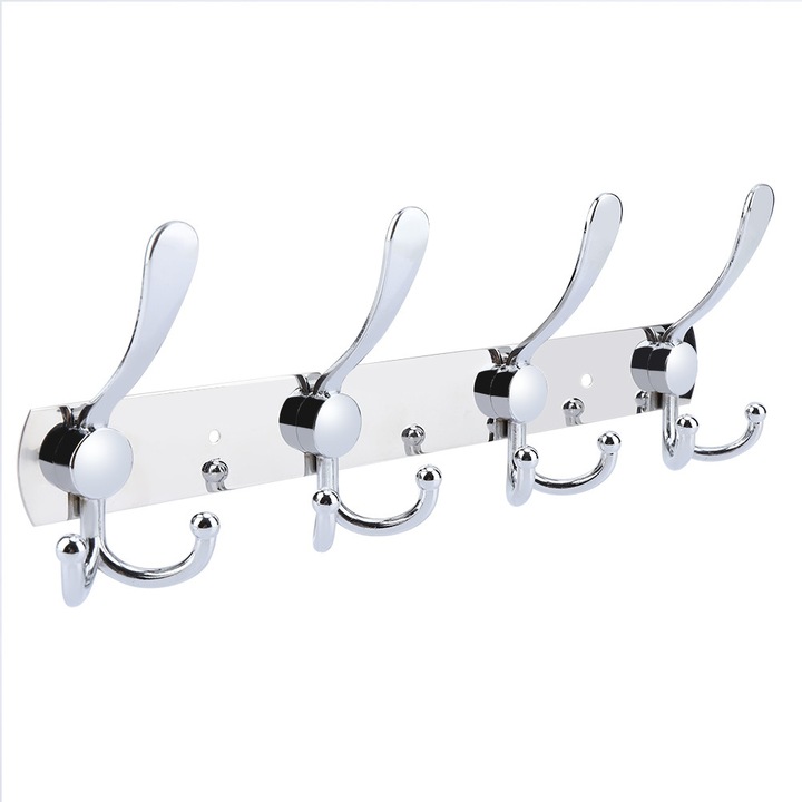 Suport de haine modern, care economiseste spatiu, montat pe perete, carlige peste usa cu carlige rezistente din otel inoxidabil si aliaj de aluminiu pentru bucatarie, baie, dormitor