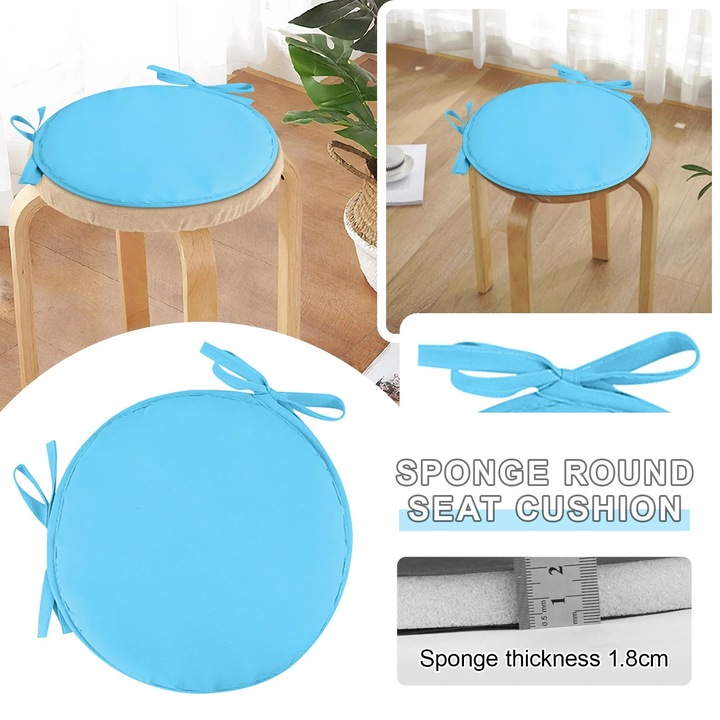 Perna rotunda pentru scaun YANYXR, poliester, multicolor, 30x30x1.5cm
