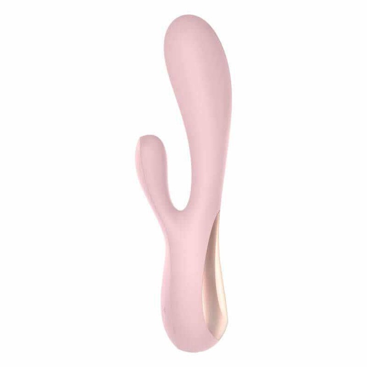 Satisfyer Mono Flex vibrátor, G-pont és csikló stimuláció, szilikon, rózsaszín, 44x204x58 mm, vízálló, alkalmazásvezérlés