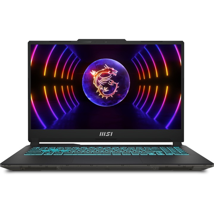 Лаптоп MSI Cyborg 15 A13VF с Intel Core i7-13620H (1.8/4.9GHz, 24M), 16 GB, 512GB M.2 NVMe SSD, NVIDIA RTX 4060 8GB GDDR6 DLSS 3, Free DOS, Черен
