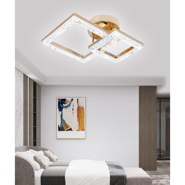 LED полилей JIJU 4-circle с 2.4G wifi дистанционно управление с регулируем интензитет на светлина/студено/топло/неутрално