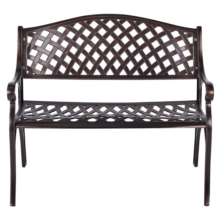 Banca de gradina Staggia 104 cm Metal Maro