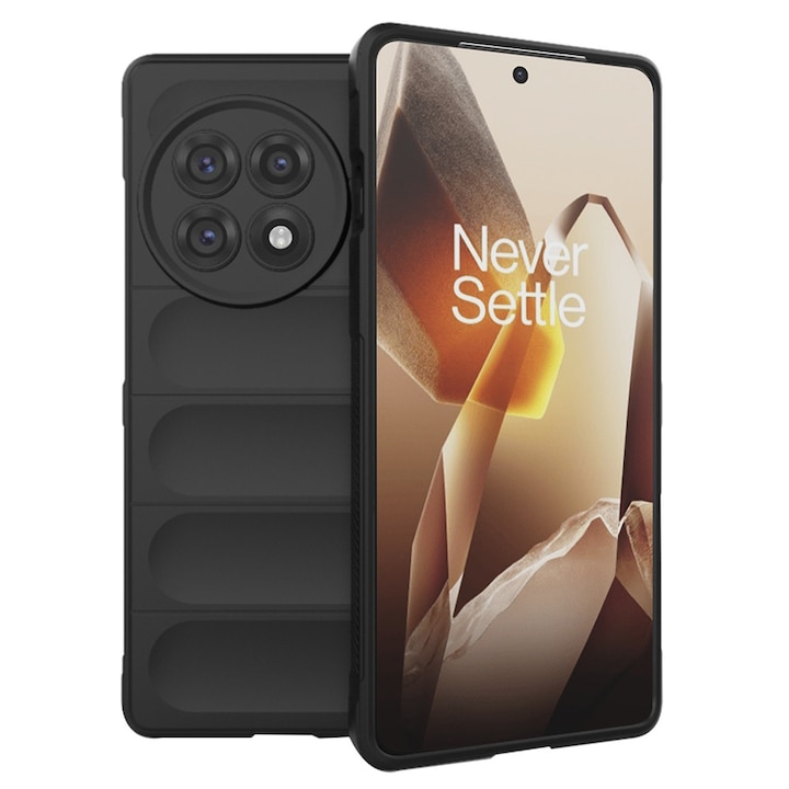 Високозащитен калъф за OnePlus 13R, U11, термоустойчива пластмаса, наситено тъмен цвят