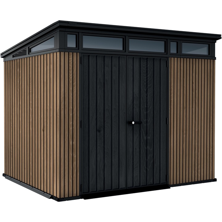 Keter Deco Pent 259821 9X7 kerti fészer, 279x216x226 cm, Barna